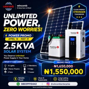 UNLIMITED POWER 2.5KVA SOLAR SYSTEM