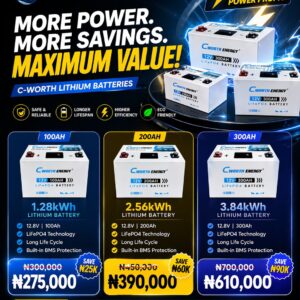 C-WORTH LITHIUM SOLAR BATTERIES